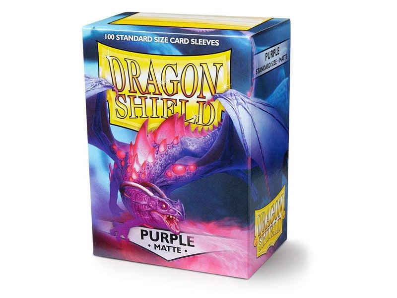 dragon shield 10 عبوات دراجون شيلد ماتي بنفسجي حجم قياسي 100 قطعة أكمام بطاقات علبة عرض - Image 3